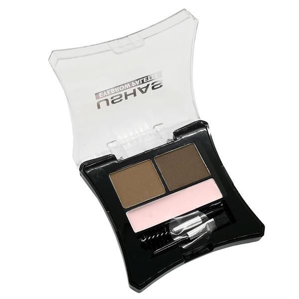 Kit Sprancene 3 in 1, 2 Nuante, Ceara si Pensule Stilizare Incluse, USHAS Eyebrow Pallete, 02, 10g Kit Sprancene 3 in 1, 2 Nuante, Ceara si Pensule Stilizare Incluse, USHAS Eyebrow Pallete, 02, 10g