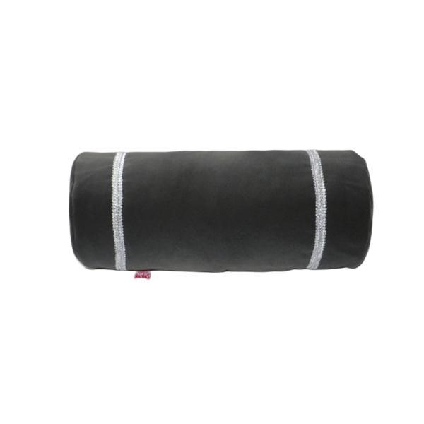 Perna decorativa cilindrica gri din catifea si argintiu 40 cm x 18 cm Zalnok Perna decorativa cilindrica gri din catifea si argintiu 40 cm x 18 cm Zalnok