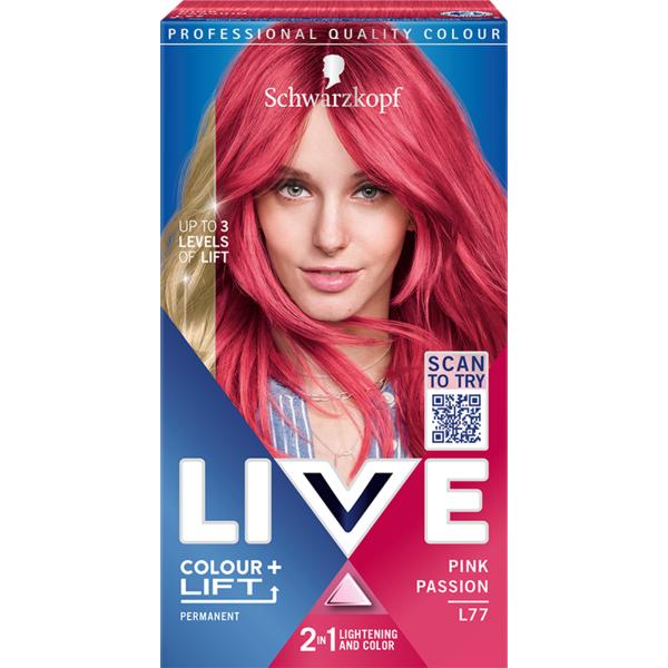 Vopsea de Par Permanenta - Schwarzkopf Live Color +Lift Permanent, nuanta L77 Pink Passion Vopsea de Par Permanenta - Schwarzkopf Live Color +Lift Permanent, nuanta L77 Pink Passion