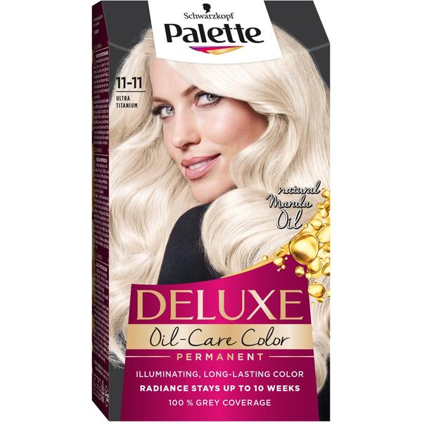 Vopsea de Par Permanenta - Schwarzkopf Palette Deluxe Oil-Care Color Permanent, nuanta 11-11 Ultra Titanium Vopsea de Par Permanenta - Schwarzkopf Palette Deluxe Oil-Care Color Permanent, nuanta 11-11 Ultra Titanium