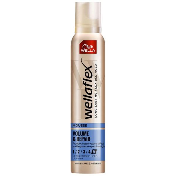 Spuma pentru Volum cu Fixare Ultra Puternica - Wella Wellaflex Mousse Volume&Repair Ultra Strong Hold, 200 ml Spuma pentru Volum cu Fixare Ultra Puternica - Wella Wellaflex Mousse Volume&Repair Ultra Strong Hold, 200 ml
