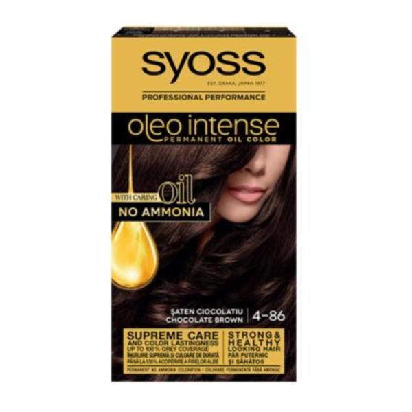 Vopsea de par, Syoss Oleo Intense, nuanta 4-86 Saten Ciocolatiu, 115 ml Vopsea de par, Syoss Oleo Intense, nuanta 4-86 Saten Ciocolatiu, 115 ml