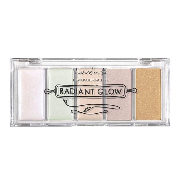 Paleta iluminatoare pentru fata si pleoape Lovely Radiant Glow, 6g Paleta iluminatoare pentru fata si pleoape Lovely Radiant Glow, 6g