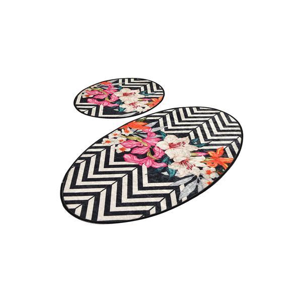 Set 2 covorase baie Marken, 60 x 100 cm, 50 x 60 cm, Antiderapant, Multicolor Set 2 covorase baie Marken, 60 x 100 cm, 50 x 60 cm, Antiderapant, Multicolor