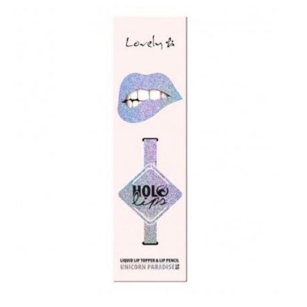Set multifunctionala pentru buze Lovely Holo Lips nr.02 Unicorn Paradise Ruj + Creion de buze, 15g Set multifunctionala pentru buze Lovely Holo Lips nr.02 Unicorn Paradise Ruj + Creion de buze, 15g