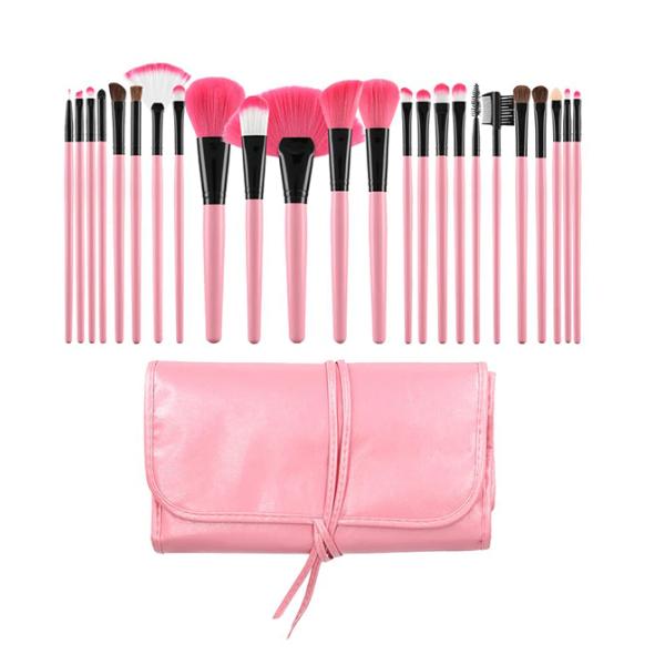 Set 24 Pensule Roz pentru Machiaj - Mimo Makeup Brush Pink, 24 buc Set 24 Pensule Roz pentru Machiaj - Mimo Makeup Brush Pink, 24 buc