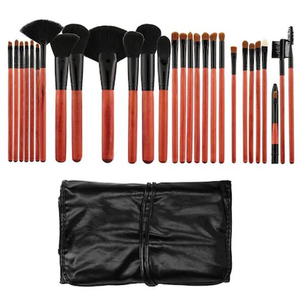 Set 28 Pensule Roz cu Negru pentru Machiaj - Mimo Makeup Brush Cherry & Black, 28 buc Set 28 Pensule Roz cu Negru pentru Machiaj - Mimo Makeup Brush Cherry & Black, 28 buc