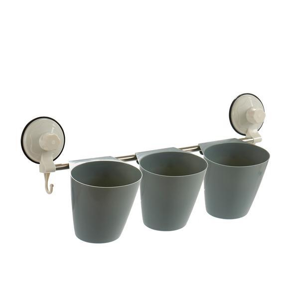 Suport organizare pentru tacamuri si ustensile bucatarie, 3 compartimente, 52,5 x 13,5 x 15,5 cm, Gri Suport organizare pentru tacamuri si ustensile bucatarie, 3 compartimente, 52,5 x 13,5 x 15,5 cm, Gri