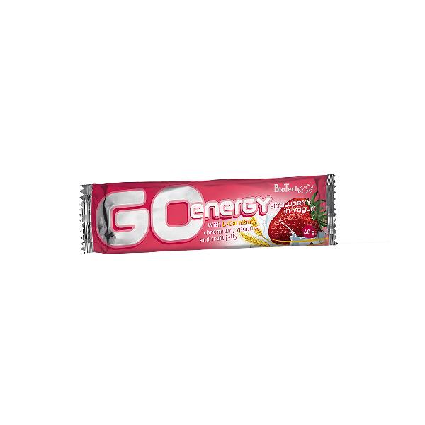 Baton Energic cu Capsuni si Iaurt - BiotechUSA Go Energy Strawberry in Yogurt, 40g Baton Energic cu Capsuni si Iaurt - BiotechUSA Go Energy Strawberry in Yogurt, 40g