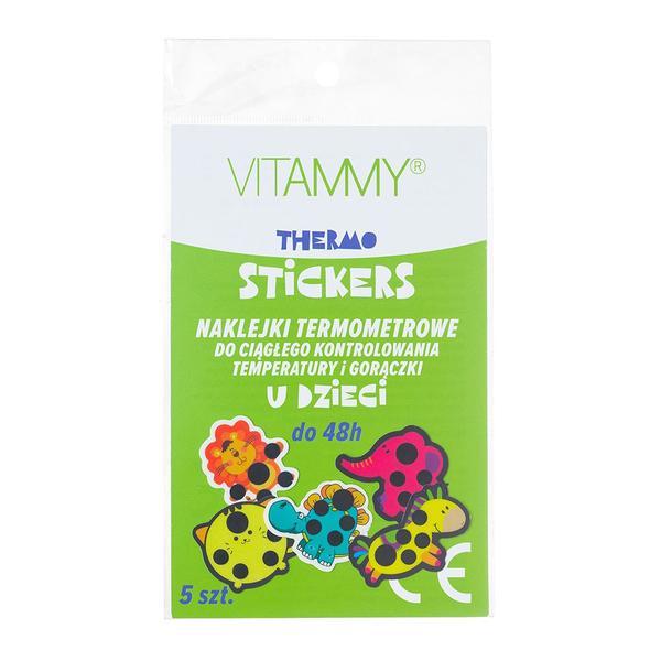 Set 5 autocolante depistare febra Vitammy Thermo, monitorizare temperatura copii, cristale lichide, Multicolor Set 5 autocolante depistare febra Vitammy Thermo, monitorizare temperatura copii, cristale lichide, Multicolor