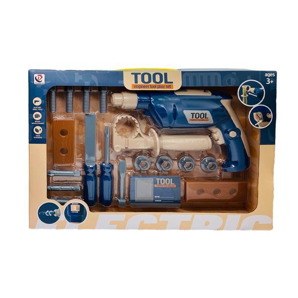 Set de scule pentru copii cu bormasina electrica, 15 piese, Shop Like A Pro®, multicolor Set de scule pentru copii cu bormasina electrica, 15 piese, Shop Like A Pro®, multicolor