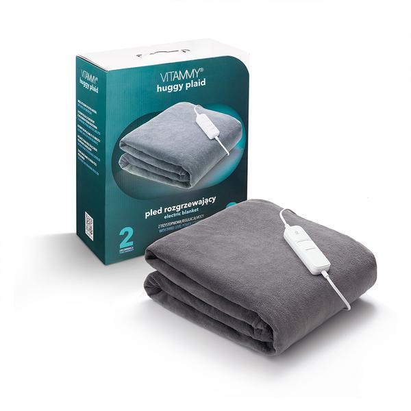 Patura cu incalzire electrica Vitammy huggy plaid, 180 x 130 cm, 3 trepte de incalzire, 120 W, termostat, material moale, lavabil, Gri inchis Patura cu incalzire electrica Vitammy huggy plaid, 180 x 130 cm, 3 trepte de incalzire, 120 W, termostat, material moale, lavabil, Gri inchis