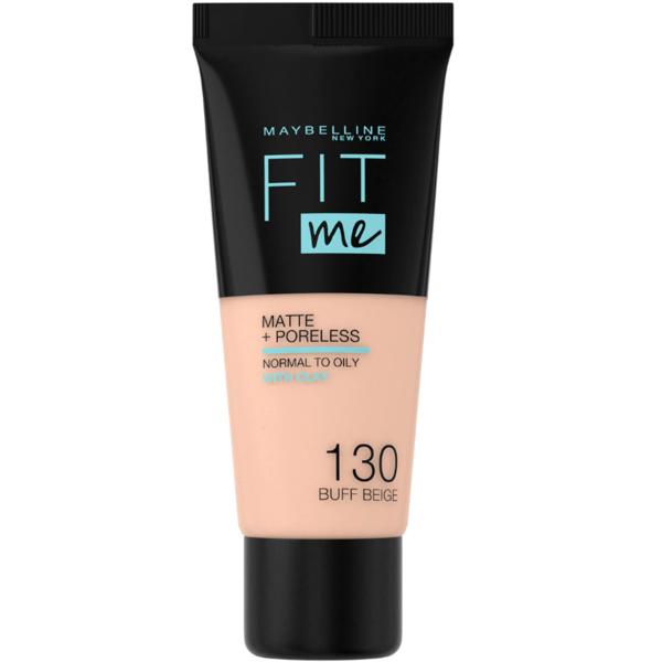 Fond de Ten - Maybelline Fit Me! Matte + Poreless Normal to Oily Skin, nuanta 130 Buff Beige, 30 ml Fond de Ten - Maybelline Fit Me! Matte + Poreless Normal to Oily Skin, nuanta 130 Buff Beige, 30 ml