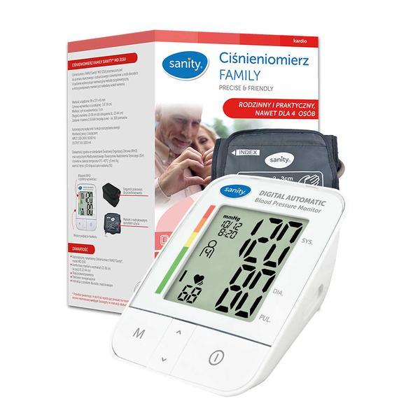 Tensiometru electronic de brat Sanity Family MD 3150, manseta 22-36 cm, alimentator priza inclus, memorare 4 utilizatori, 120 seturi de memorie, Alb Tensiometru electronic de brat Sanity Family MD 3150, manseta 22-36 cm, alimentator priza inclus, memorare 4 utilizatori, 120 seturi de memorie, Alb
