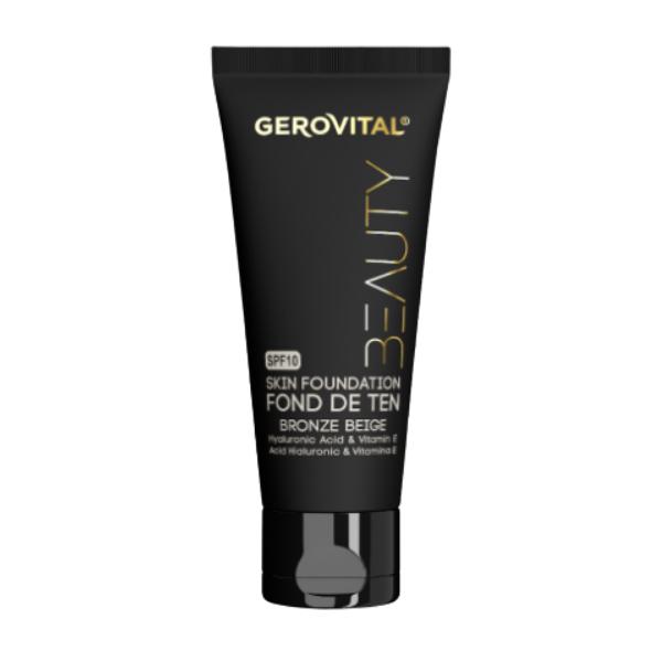 Fond de Ten cu Acid Hialuronic si Vitamina E - Gerovital Beauty Skin Foundation Nuanta Bronze Beige, 30ml Fond de Ten cu Acid Hialuronic si Vitamina E - Gerovital Beauty Skin Foundation Nuanta Bronze Beige, 30ml