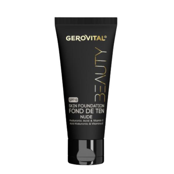 Fond de Ten cu Acid Hialuronic si Vitamina E - Gerovital Beauty Skin Foundation Nuanta Nude, 30ml Fond de Ten cu Acid Hialuronic si Vitamina E - Gerovital Beauty Skin Foundation Nuanta Nude, 30ml