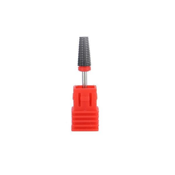 Capat Freza Tungsten Carbid 5 in 1, conic - duritate fina F, rosu Capat Freza Tungsten Carbid 5 in 1, conic - duritate fina F, rosu