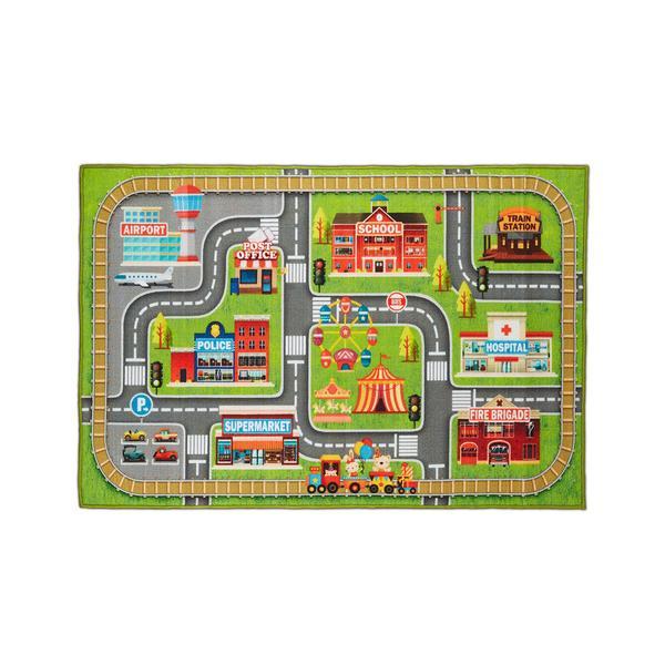 Covor de joaca pentru copii Little Town , Multicolor, 150 x 100 cm , Poliester Covor de joaca pentru copii Little Town , Multicolor, 150 x 100 cm , Poliester