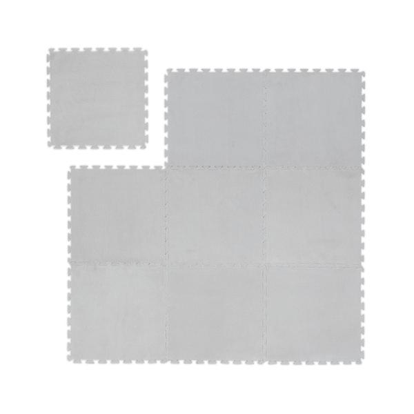 Covor tip puzzle pentru living/dormitor, 9 piese 30 x 30 cm, dimensiune 120 x 120 cm, poliester, gri deschis Covor tip puzzle pentru living/dormitor, 9 piese 30 x 30 cm, dimensiune 120 x 120 cm, poliester, gri deschis