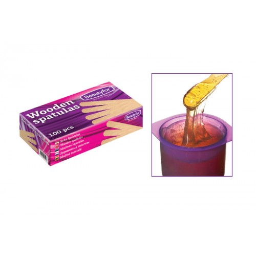 Spatule lemn de unica folosinta - Beautyfor Disposable Wooden Spatulas, 100 buc Spatule lemn de unica folosinta - Beautyfor Disposable Wooden Spatulas, 100 buc