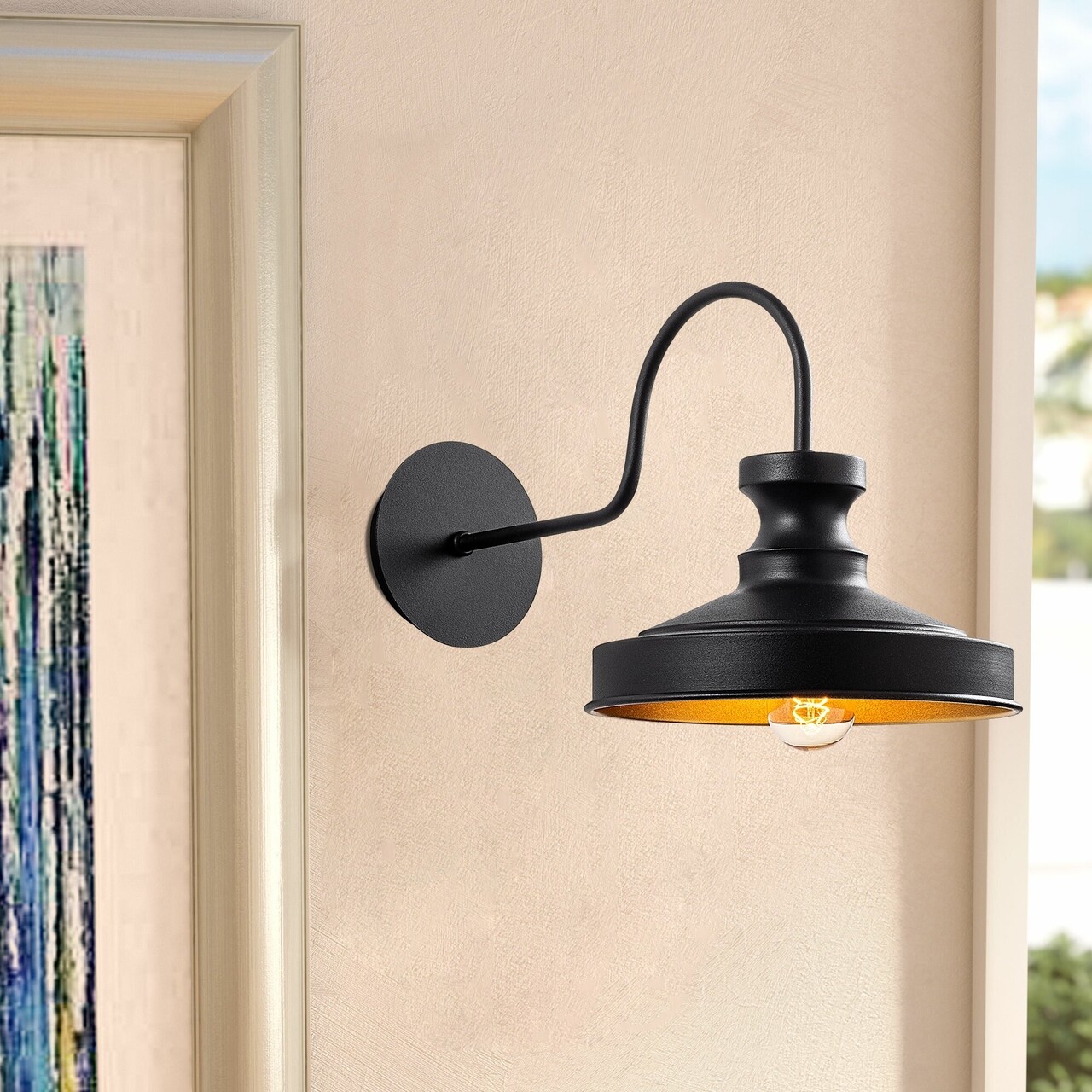 Aplica de perete, Berceste - 182BLACK-A, Sheen, 22 x 42 x 23 cm, 1 x E27, 40W, negru Aplica de perete, Berceste - 182BLACK-A, Sheen, 22 x 42 x 23 cm, 1 x E27, 40W, negru