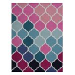 Covor Colors Bedora, 80x150 cm, 100% lana, multicolor, finisat manual
