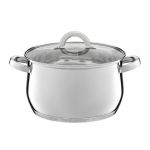 Oala cu capac Berry, Ambition, 22 cm, 4.8 L, inox/sticla temperata