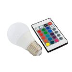 Bec LED 16 culori, cu telecomanda, 48x92 mm - Gonga