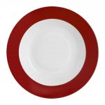 Farfurie adanca Aura Red, Ambition, 23 cm, portelan, rosu