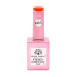 Baza Rubber Base Coat, French Neon, Global Fashion, 15 ml, Rosu 11