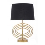 Lampa de masa, Fluy, Mauro Ferretti, 1 x E27, 40W, negru/auriu