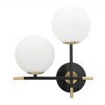 Aplica de perete Shuttle, Mauro Ferretti, 30x17x35 cm, 2 x E14, 40W, fier, alb/auriu