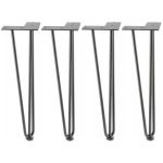 Picior de masa Arto cu 3 tije &Oslash;12 mm, finisaj negru mat, H:406 mm, set 4 bucati