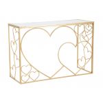 Consola Heart, Mauro Ferretti, 120x43x80 cm, fier, auriu