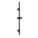 Bara cu suport pentru dus, Wenko, Basic, 66 cm, inox, negru