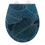 Capac de toalta cu sistem automat de coborare, Wenko, Easy-Close Big Leaves, 38 x 44.5 cm, duroplast, multicolor