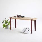 Banca, Logg, Khalkeus , 90x45x30 cm, Lemn / Burgundy