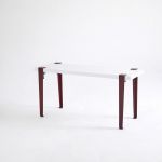 Banca, Logg, Khalkeus , 90x45x30 cm, Alb / Burgundia