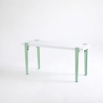 Banca, Logg, Khalkeus , 90x45x30 cm, Alb / Menta / Verde