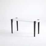 Banca, Logg, Khalkeus , 90x45x30 cm, Alb/Negru