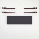 Banca, Logg, Khalkeus , 90x45x30 cm, Antracit / Roșu Claret
