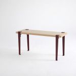 Banca, Logg, Khalkeus , 90x45x30 cm, Lemn / Burgundy