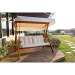 Balansoar de gradina 3 locuri, Swingo, Grand Paris 2000, Lemn, Bej natural