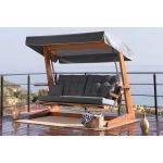 Balansoar de gradina 3 locuri, Swingo, Sia 2400, Lemn, Natural / Antracit