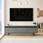 Comoda TV, Yardley, LV1, PAL, Argintiu / Negru