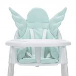Perna universala copii Baby Pad, Angel Wings, 60x63x5 cm, Bumbac, Verde menta