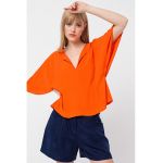 Bluza din viscoza cu terminatie evazata
