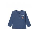 Bluza cu decolteu henley si buzunar pe piept