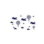 Set stickere decorative, Baloane si norisori, albastru inchis, 5 coli 30x32 cm