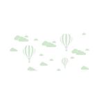 Set stickere decorative, Baloane si norisori, verde fluorescent, 5 coli 30x32 cm